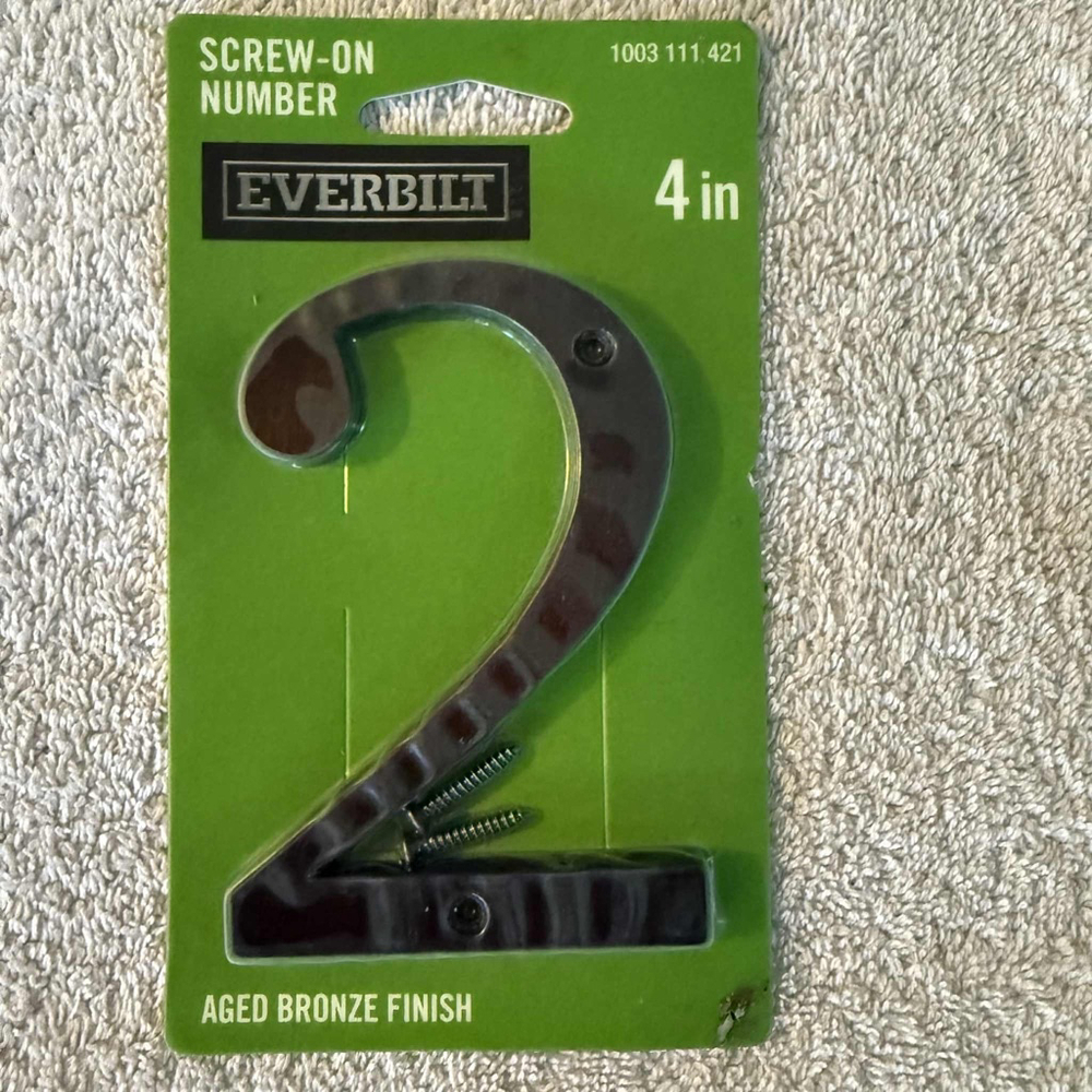 Everbilt 4 in Aged Bronze Finish Screw-On Number